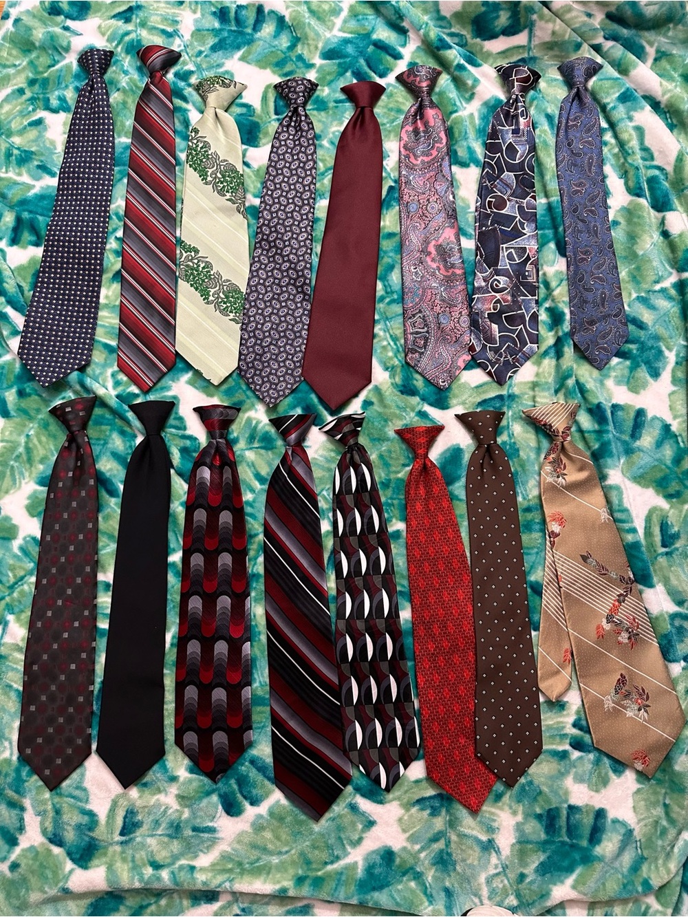 Lot of 16 Vintage Clip On Ties